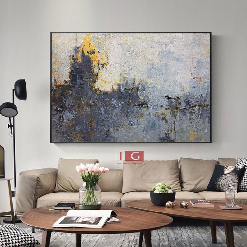Extra Large Minimalism Abstract Canvas Art on Living Room - Etsy