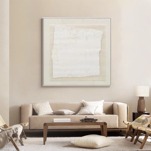 Beige and White Wall Art Beige Minimalist Painting Beige and Etsy