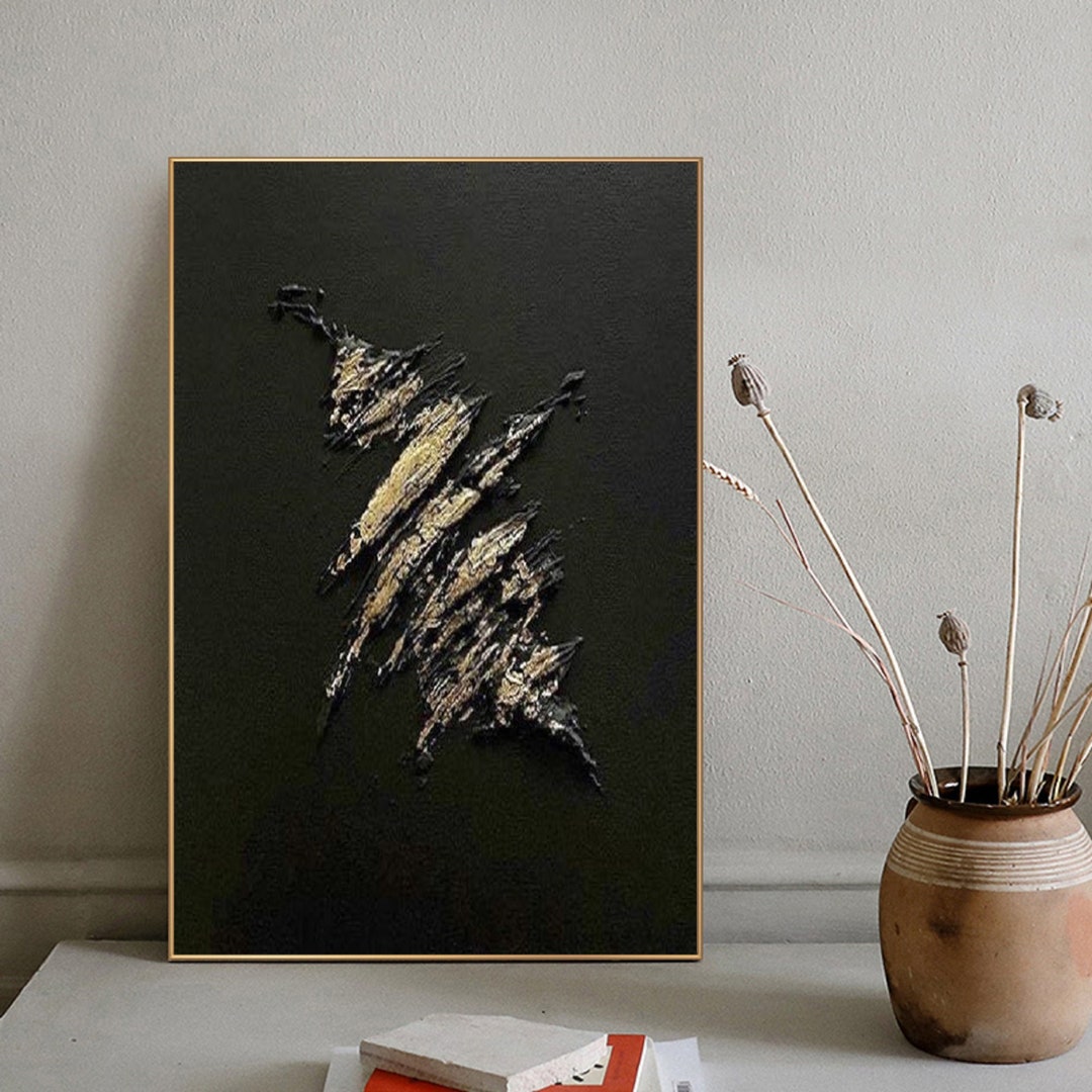 Black and Gold 3D Wall Decor Black and Gold Wall Art Black and Gold