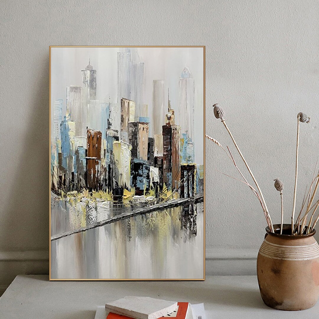 City Abstract Painting New York Painting New York Canvas Art Etsy