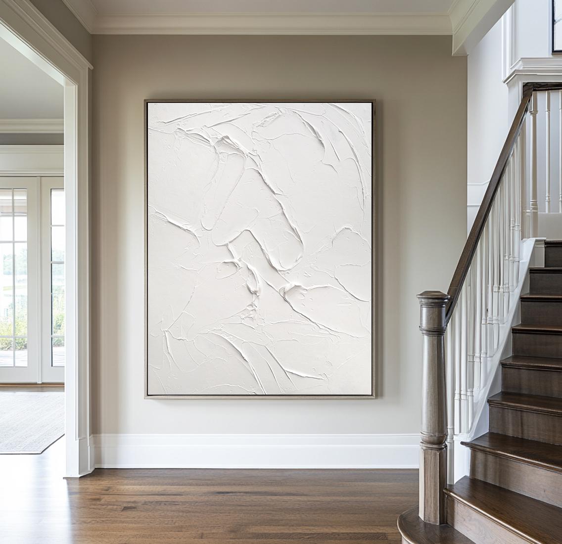 Textured White Abstract Painting, Minimalist 3D Wall Art - Etsy