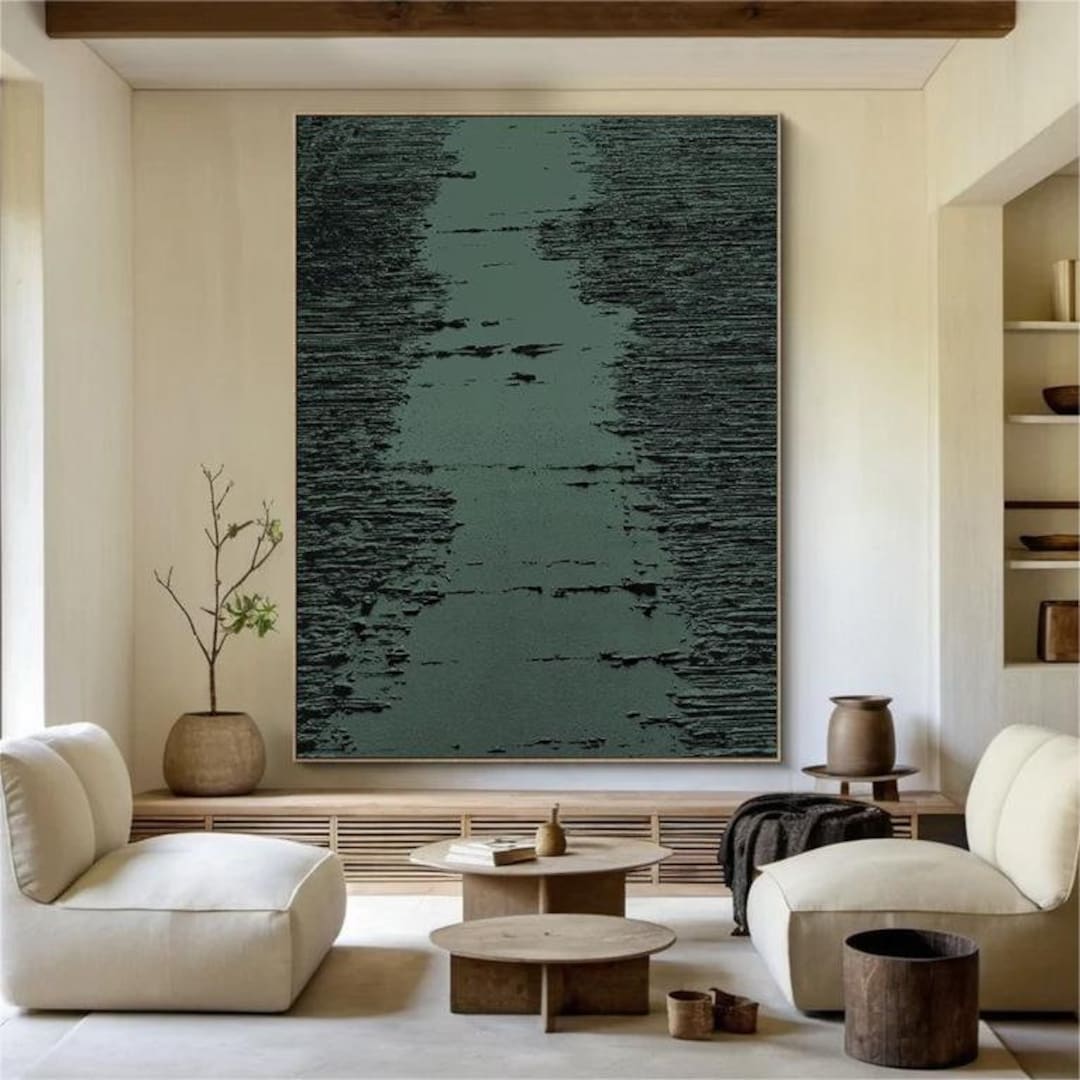 Large Green Wall Art Large Sage Green Abstract Painting Green
