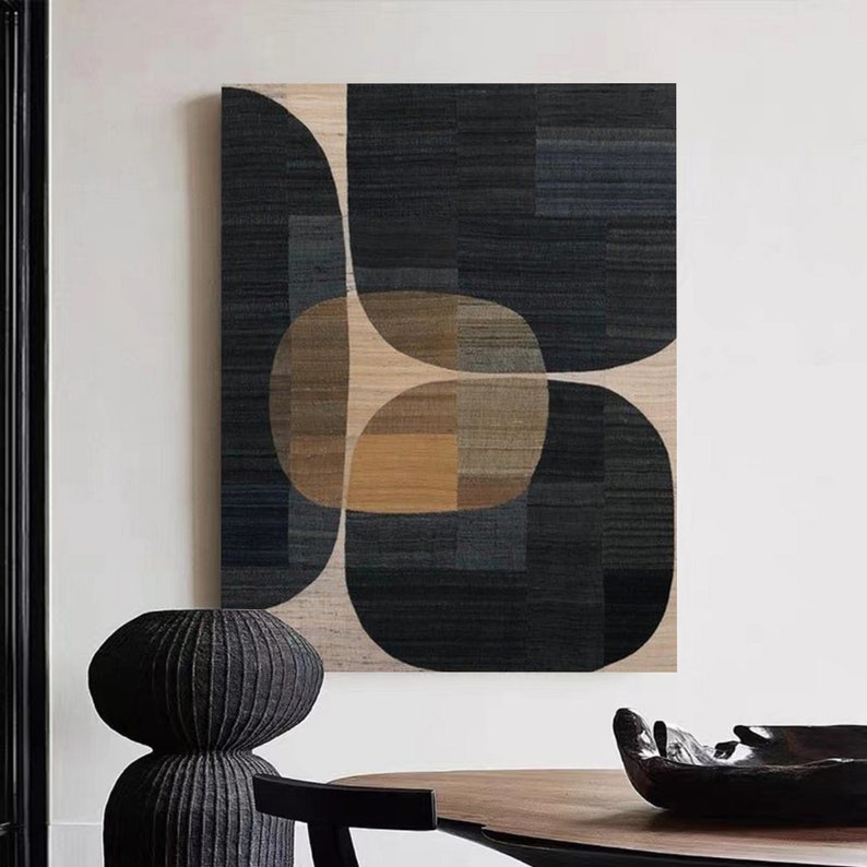 Black Canvas Wall Art Black Abstract Art Black Wall Art Black Etsy