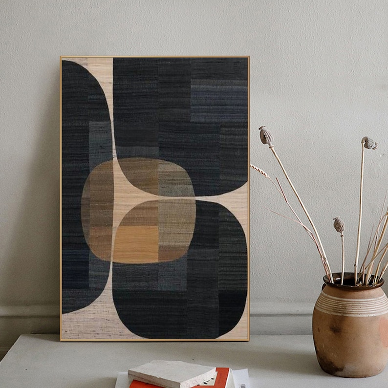 Black Canvas Wall Art Black Abstract Art Black Wall Art Black Etsy