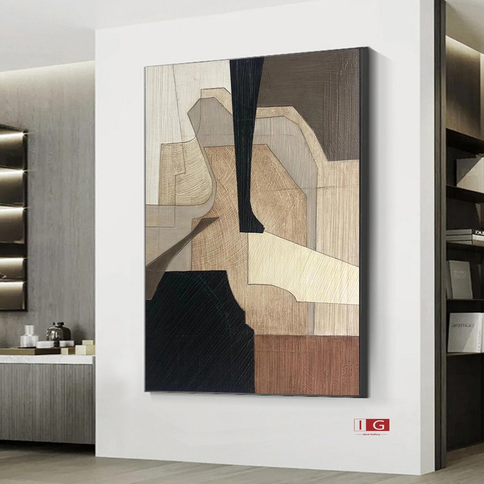 Black and Brown Textured Wall Art Black and Brown Abstract Art Etsy