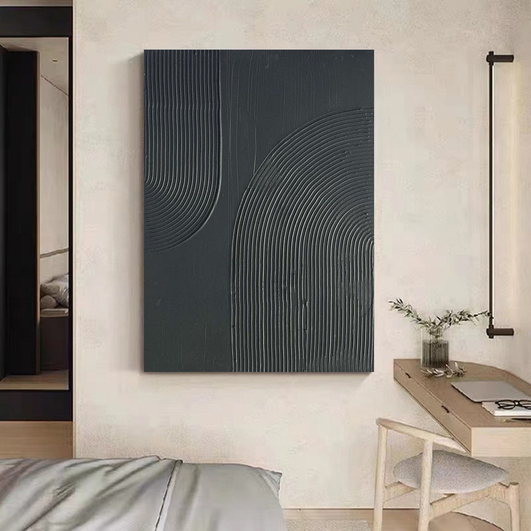 Black Arch Wall Art Black Plaster Wall Art Black Wabisabi Wall Art