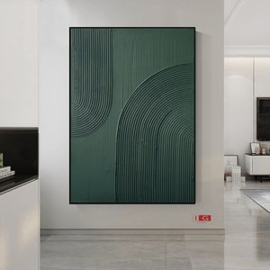 Arch Wall Art Green minimalism painting green wall art green textured wall art green Arch Wall Art painting Large green abstract painting image 6