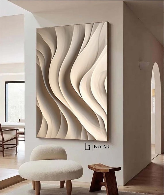 Textured Wood Carving Wall Art: Abstract 3D Sculpture - Etsy