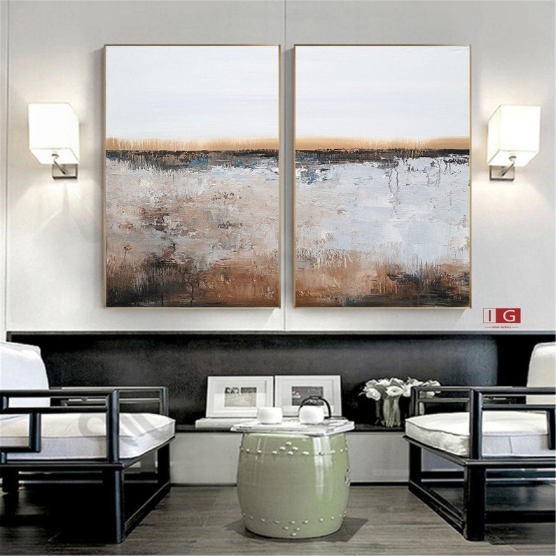 Brown and White Wall Art Brown Wall Decor White and Brown Etsy