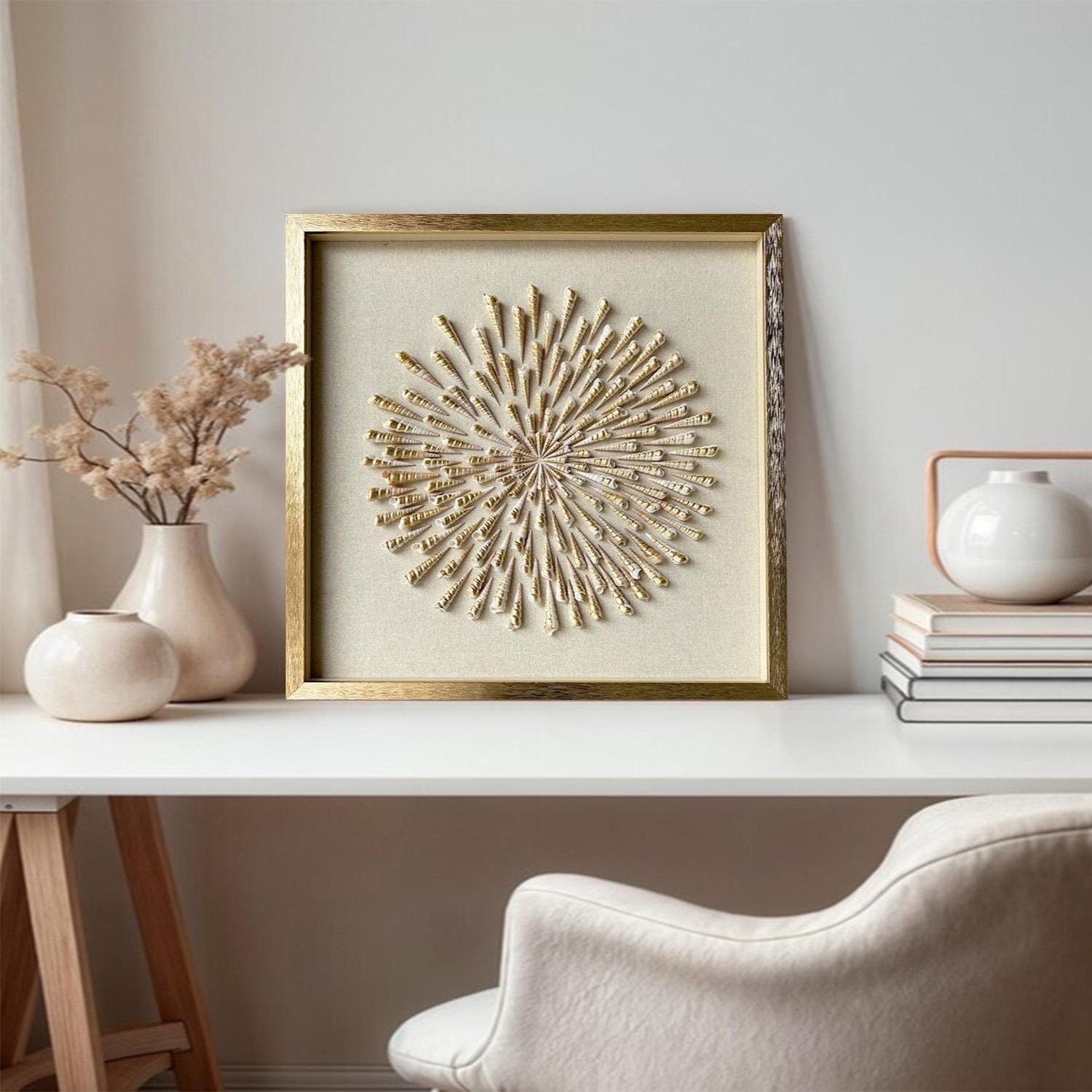 黄金の巻貝の絵：海岸の壁画 - Etsy 日本