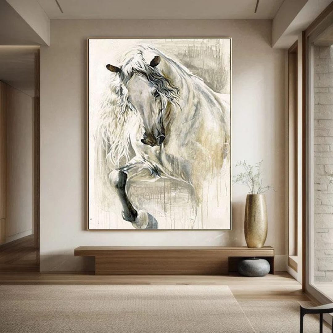 抽象画 馬の絵画 木製フレーム付き - メルカリ