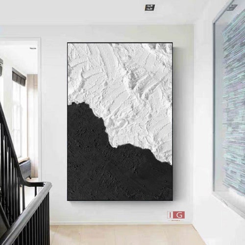 Large Black and White Wall Art Black and White Abstract Etsy Hong Kong