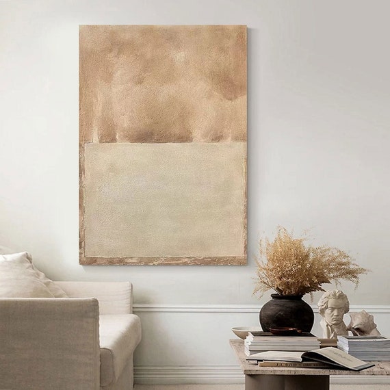 Beige Minimalist Art Beige Painting Beige Textured Wall Art Etsy