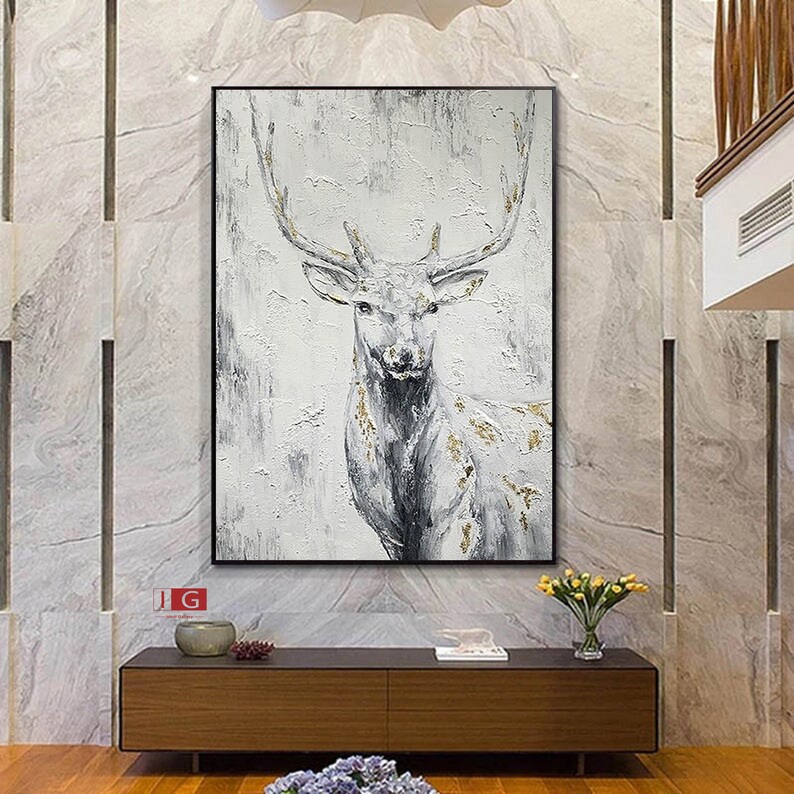 Deer Wall Art Deer Wall Decor Deer Canvas Wall Art Deer Etsy