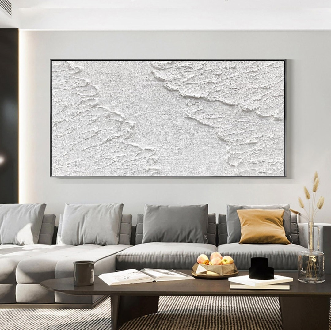 White Wall Art White Abstract Art Painting White Wall Etsy