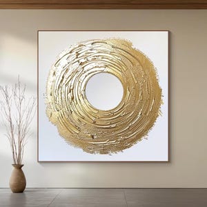 Gold textured wall art Gold Abstract wall art Gold and white textured wall art Personalized Gifts wall decor