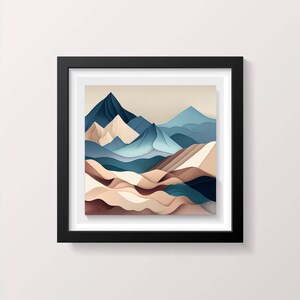 Print Abstract Painting Watercolor Wall Art Wall Decor Art Livingroom Art 20x20 Poster Art Black Frame Wall Art Screenprint Downloadable Art