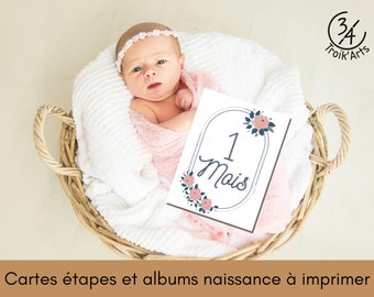 Tarjetas de álbum de nacimiento para imprimir