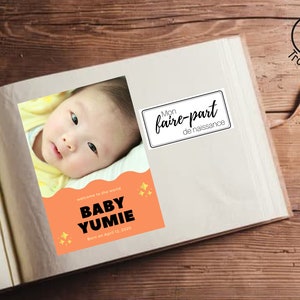 Tarjetas del álbum de nacimiento para imprimir. Tarjetas de hitos del bebé para imprimir. Regalo de nacimiento. Álbumes de nacimiento personalizados. imagen 7