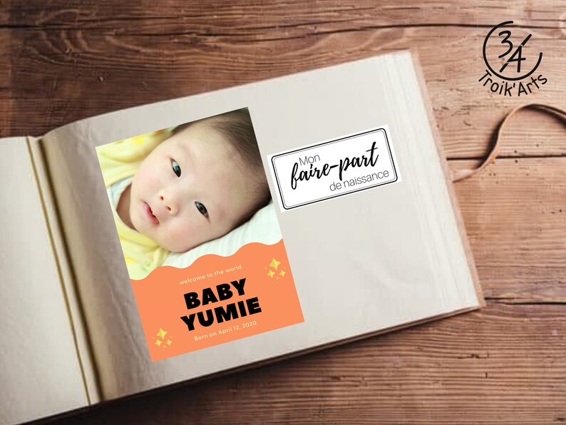 Tarjetas del álbum de nacimiento para imprimir. Tarjetas de hitos del bebé para imprimir. Regalo de nacimiento. Álbumes de nacimiento personalizados. imagen 7