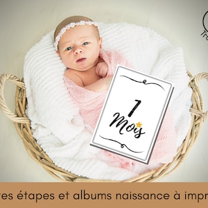 Cartes albums de naissance à imprimer. Cartes étapes bébé à imprimer. Cadeau de naissance. Albums de naissance personnalisé.