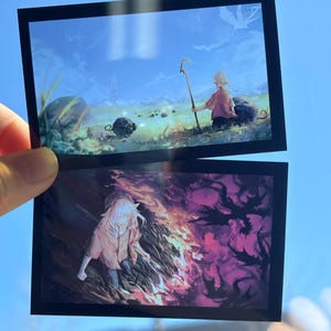 La mort du berger - Estinien FFXIV Carte de film transparente 2 x 3 pouces