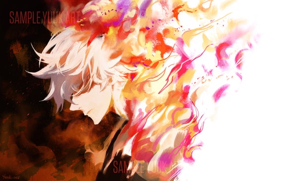 white hair, Hell's Paradise: Jigokuraku, gabimaru, fire, smoke
