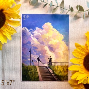 Satosugu Cloud -  Anime Boys ArtPrint 5&quot;x7&quot;