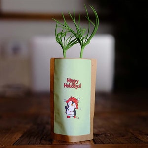Joyeuses fêtes pingouin, cadeau des fêtes, nous plantons 10 arbres de plus, voeux de saison, cadeaux numériques, cartes-cadeaux