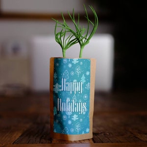 Happy Holidays Trees and Snowflakes Greeting Card, Holiday Gift, We Plant 10 More Trees