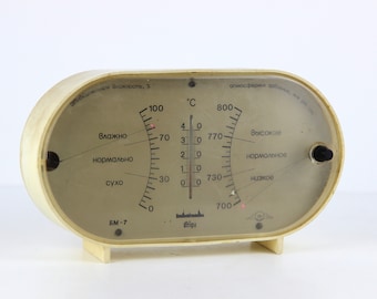 Sowjetisches BAROMETER THERMOMETER Bm - 7 RIGA Sowjetisches Barometer Hygrometer Wetterdruck-Hydrometer UdSSR
