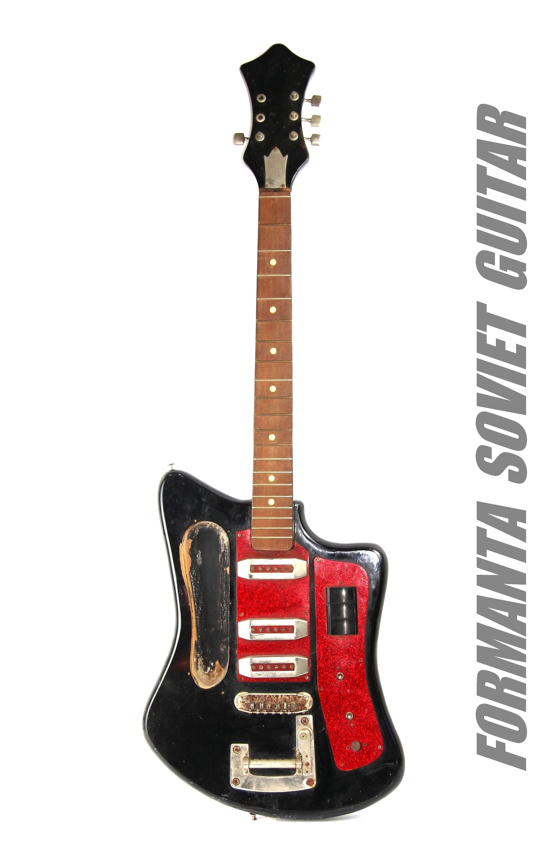 Vintage Soviet Electric Guitar Bass Semi-acoustic Guitar