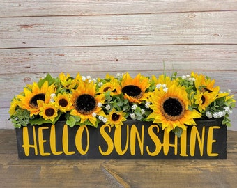 Hello Sunshine Sunflower Centerpiece: Rustic Farmhouse Decor