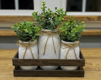 Farmhouse Decor with Eucalyptus | Floral Home Decor | Table Centerpieces | Rustic | Wedding | Kitchen | Living Room | Entryway | Mantle