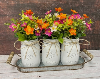 Wildflower Mason Jar Centerpiece: Rustic Farmhouse Decor