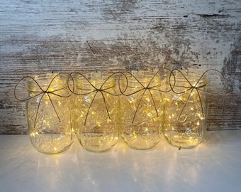 Mason Jar with Fairy Lights, Mason Jar Lantern, Mason Jars Lights, Garden Decor, Outdoor Wedding, Wedding Decor, Porch Decorations,Mason Jar