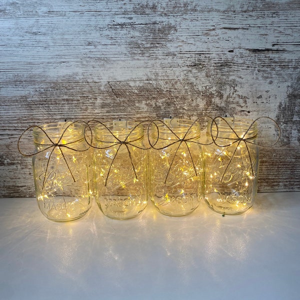 Mason Jar with Fairy Lights, Mason Jar Lantern, Mason Jars Lights, Garden Decor, Outdoor Wedding, Wedding Decor, Porch Decorations,Mason Jar