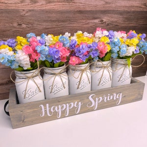 Spring Table Centerpiece, Dining Room Table Centerpiece, Mantle Decor, Hydrangea Floral Arrangement, Table Centerpiece, TV Console Decor