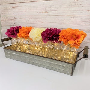 Fall Mason Jars Decor/Farmhouse Decor with Hydrangeas/Mason Jar/Fall Table Centerpieces/Table Decor/Kitchen Decor/Fall Decor/Autumn Decor