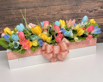 Custom Spring Tulip Centerpiece: Easter Table Decoration