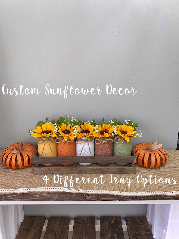 Sunflower Mason Jar Centerpiece: Rustic Fall Decor