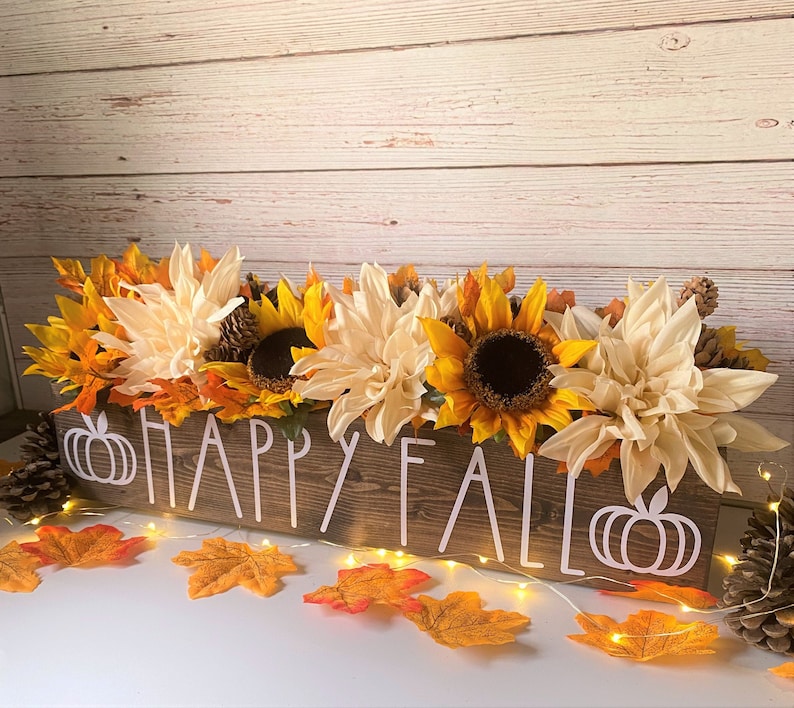 Fall Table Centerpiece/Fall Decor/Thanksgiving Decor/Fall Centerpieces/Kitchen Table Decor/Rustic Centerpieces/Fall/Rustic Farmhouse image 1