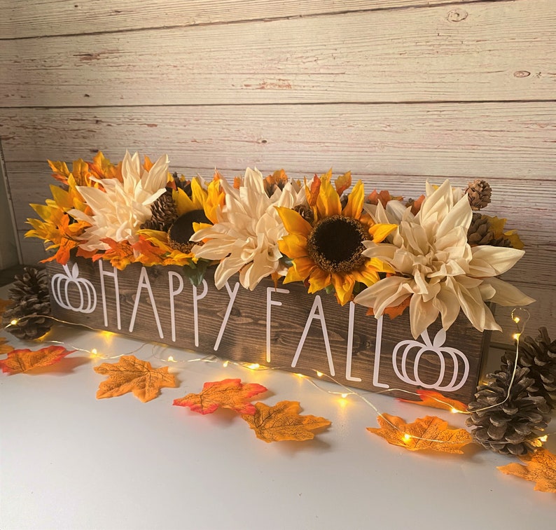 Fall Table Centerpiece/Fall Decor/Thanksgiving Decor/Fall Centerpieces/Kitchen Table Decor/Rustic Centerpieces/Fall/Rustic Farmhouse image 4