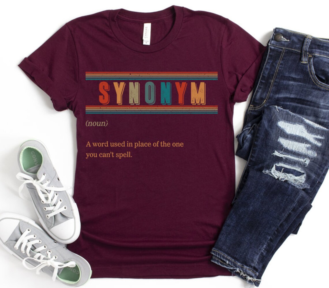 Synonym Noun Definition Shirt Funny Grammar Teacher Gift Etsy