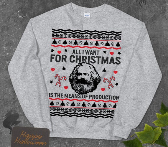 karl marx christmas sweater