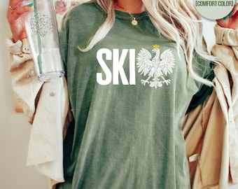 Polish Eagle Shirt, Ski Polish Surname Poland Heritage Tee, Polish Eagle Polski Eagle Dyngus Day Celebration Gift Poland T-Shirt