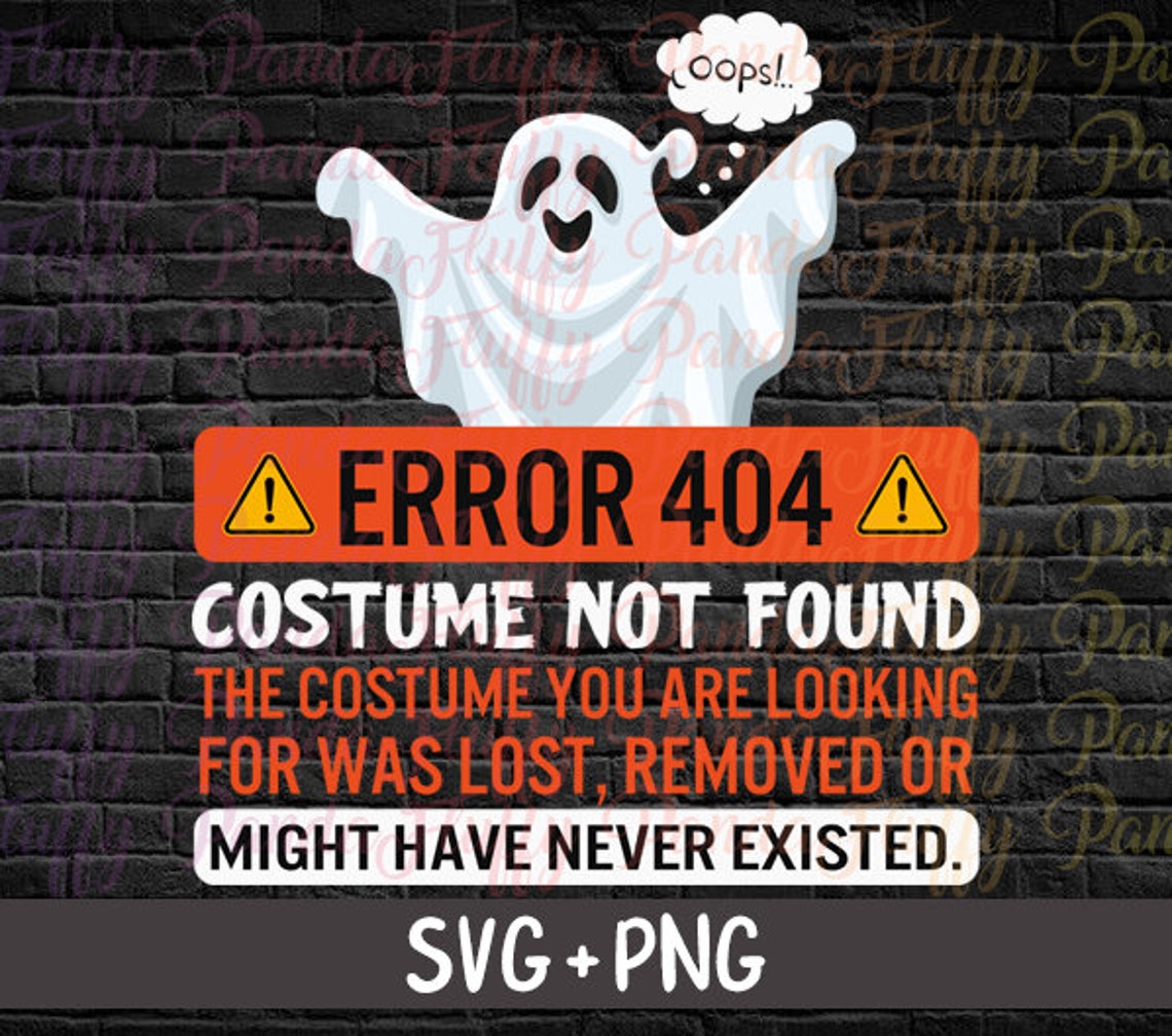 Halloween Error 404 Costume Not Found Lost Removed Never | Etsy