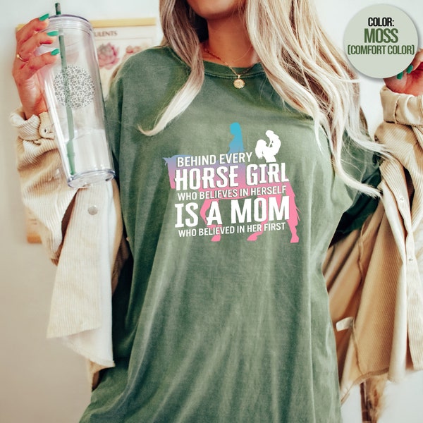 Horse Shirt, Behind Every Horse Girl Tee, Horse Mom Horse Riding Lovers Equestrian Mother's Day Gift Sports Women's Aesthetic T-shirt