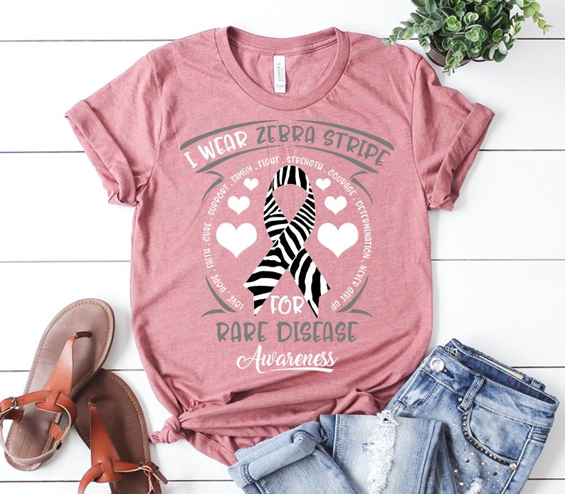 Rare Disease Awareness Ribbon Month I Wear Zebra Stripe for | Etsy