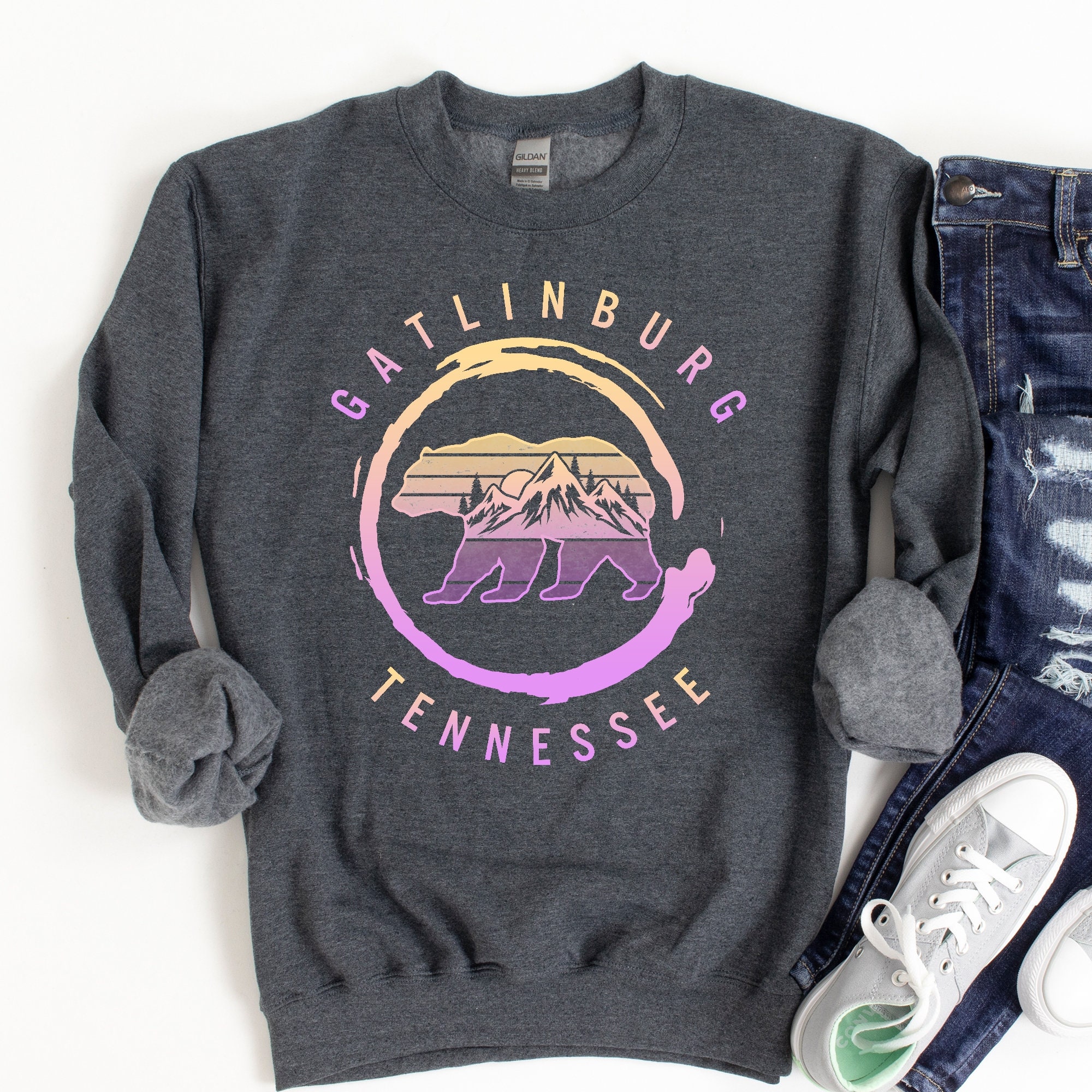 Gatlinburg Tennessee Shirt, Great Smoky Mountains, Gatlinburg Gift, Gatlinburg Tennessee Great Smokey Mountains Bear Souvenir Maroon T-Shirt